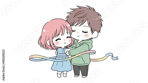 Lovely Couple Embrace: Capture the intimate connection of a young couple as they share a warm embrace, symbolizing affection and togetherness. Witness their tender moment.