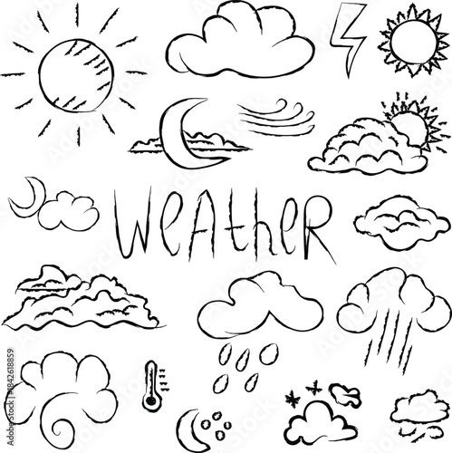 Hand-Drawn Weather Icons and Symbols Collection