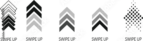 Swipe up arrow icons, modern upward arrows, social media navigation symbols, minimal UI indicators, direction graphic elements for stories and interfaces