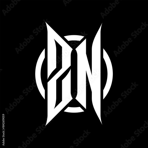 ZN Monogram Logo on Black Background