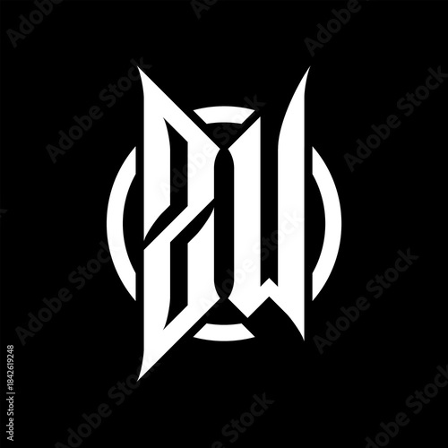 ZW Monogram Logo on Black Background