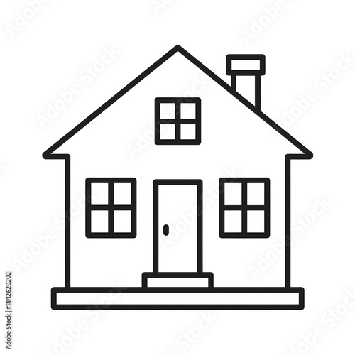 house  vector line drawing art