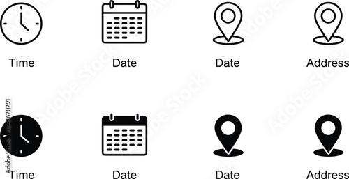 A collection of black and white vector eye icons representing various states of visibility, privacy, security, passwords, hidden mode, and user interface features for digital design projects.