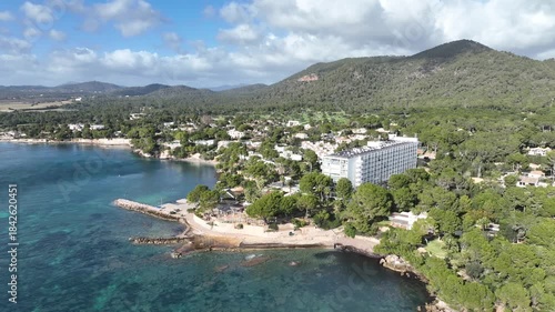 Aerial view, Spain, Balearic Islands, Mallorca, Capdepera, Cuevas de Arta and Platja de Canyamel