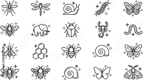 mosquito, dragonfly, snail, centipede, butterfly, bee, elephant, beetle, scorpion, worm, insect, hive, shell, moth, creature, fauna, wildlife, nature, organism, species