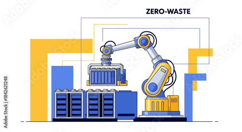 Automated robotic arm assembling modular components for a sustainable system installation