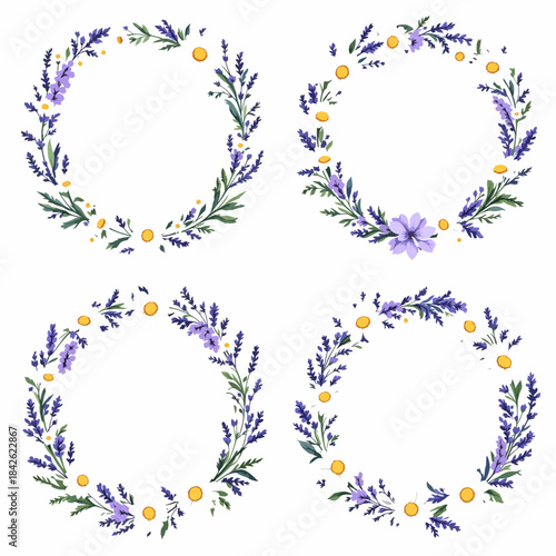 Watercolor Eucalyptus Leaves Wreath Illustration Green