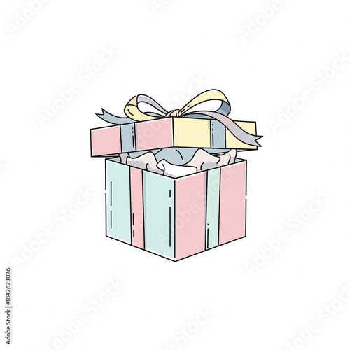 A neatly wrapped gift box with a colorful ribbon and bow
