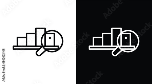 analysis Two-tone version in black and white background