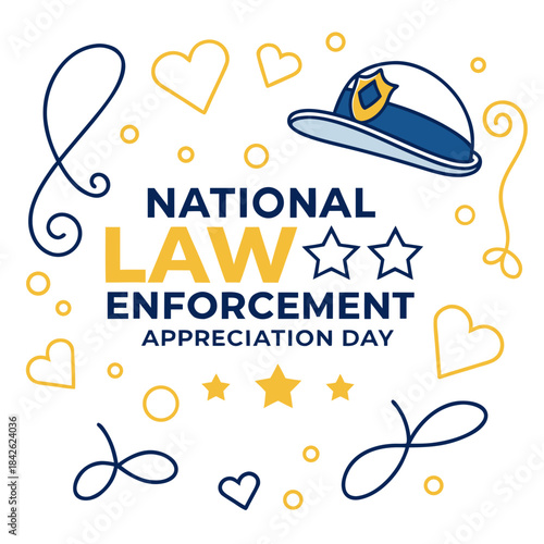 NATIONAL LAW ENFORCEMENT APPRECIATION DAY vector illustration