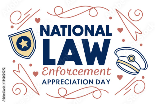 NATIONAL LAW ENFORCEMENT APPRECIATION DAY vector illustration isolated on white background