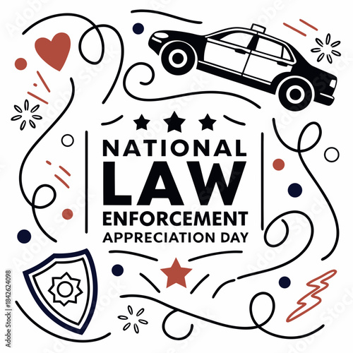 NATIONAL LAW ENFORCEMENT APPRECIATION DAY vector illustration