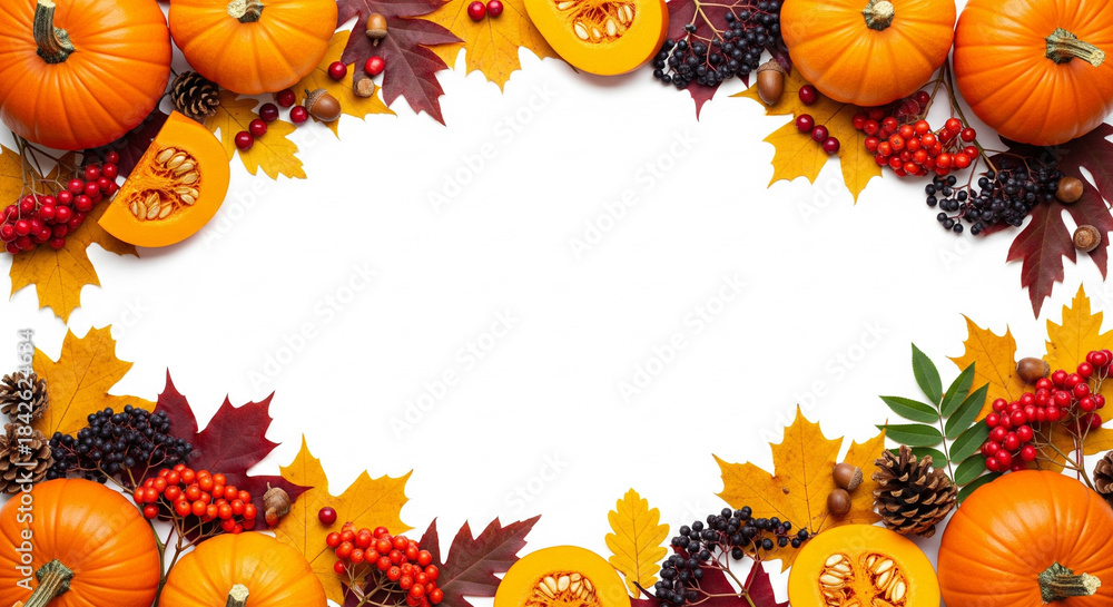 Fototapeta premium halloween frame with pumpkins