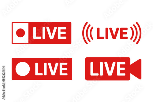 Collection of Live Broadcast Icons for Streaming and Video
