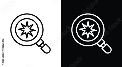 detection Two-tone version in black and white background