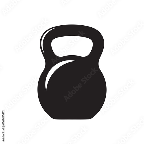A stylized black icon of a kettlebell, perfect for fitness and exercise themes