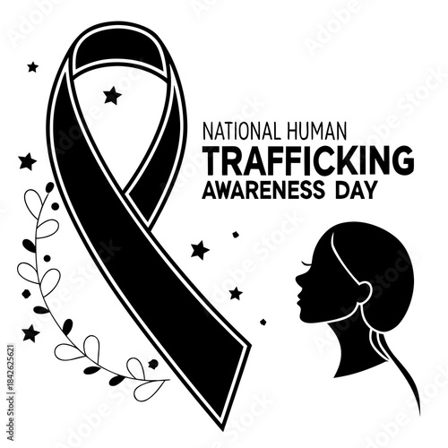 NATIONAL HUMAN TRAFFICKING AWARENESS DAY vector illustration isolated on white background