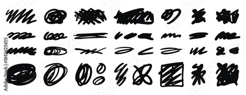 Abstract scribbles monochrome line art with expressive strokes, hand drawn