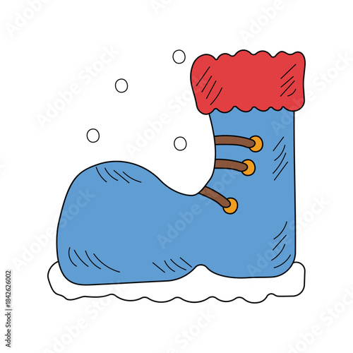 Shoe  doodle icon with white background vector stock illustration