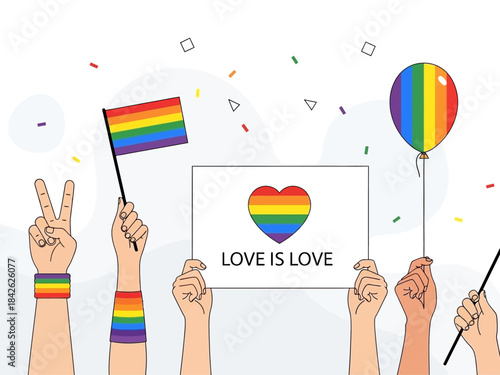 Vector illustration lgbt parade for celebrating pride day