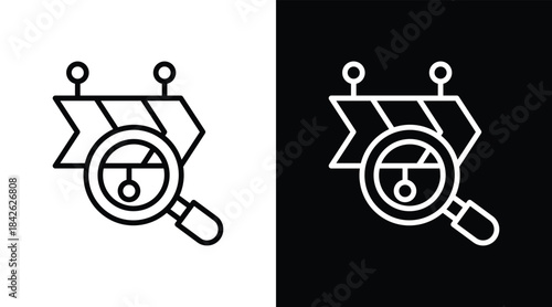 investigation Two-tone version in black and white background