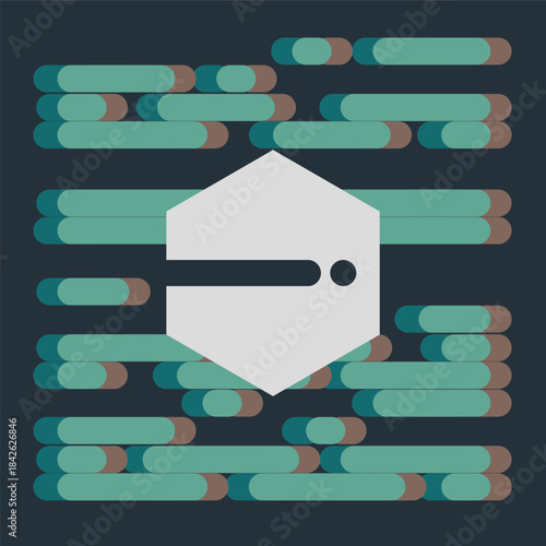 A poster with a white square in the middle and green