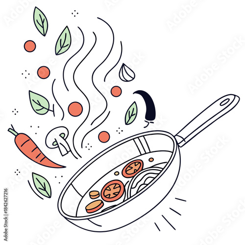 Non-Stick Fry Pan – Modern Cooking Utensil, Kitchenware Tool and Culinary Cookware Design