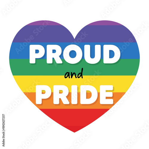 Rainbow heart symbol for celebrate pride month