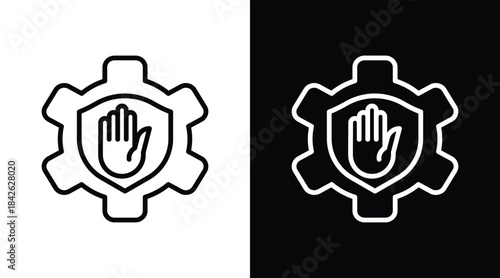 prevention Two-tone version in black and white background