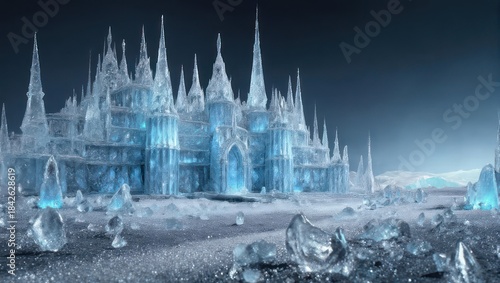 Majestic Ice Castle - A Frozen Winter Wonderland of Architectural Brilliance.