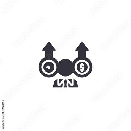 Financial growth icon representing personal development, income improvement, career success, and self achievement goals.