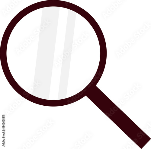 A magnifying glass is shown in a close up