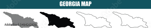 Georgia Map Outline Collection for Design and Illustration