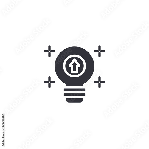 Creative idea icon symbolizing innovation, inspiration, personal insight, motivation, and self improvement mindset.