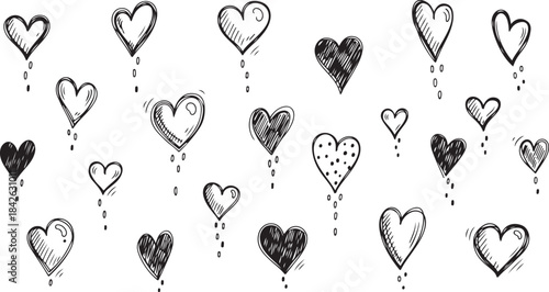 Hand Drawn Doodle Hearts Set: Sketchy Black and White Vector Collection

Rough Line Art Heart Clipart: Multiple Valentine's Day Styles

High-Quality Sketchy Hearts for Craft and Digital Design