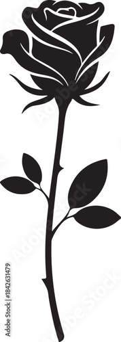 Single Stem Rose Silhouette: Elegant Black and White Vector Flower

Romantic Rose Flower Icon: Valentine's Day Love Symbol Clipart

Long Stem Rose Vector: Beautiful Floral Design Element