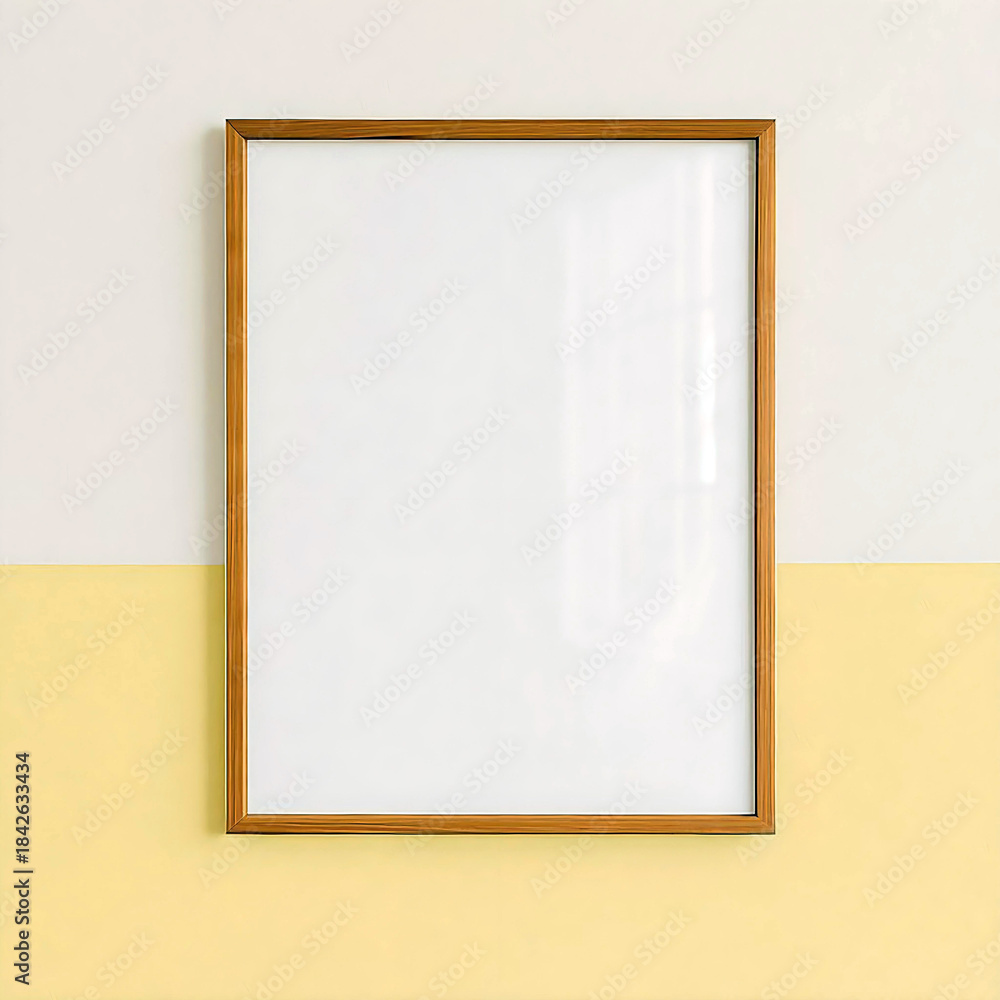 Fototapeta premium Kids Room Minimalist Interior with Empty Frames and Neutral Decor 