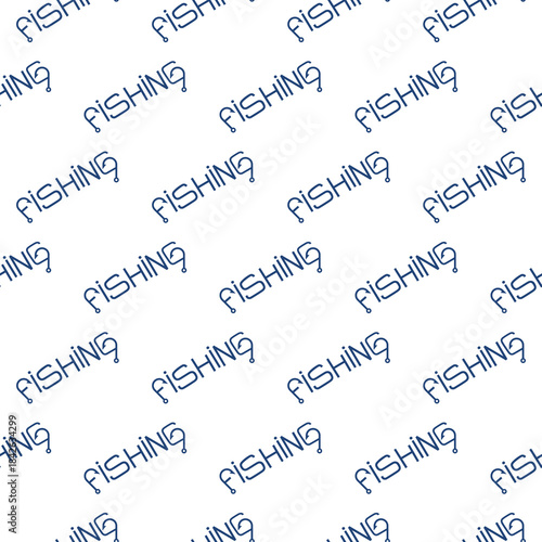 Fishing word seamless pattern isolated on white background