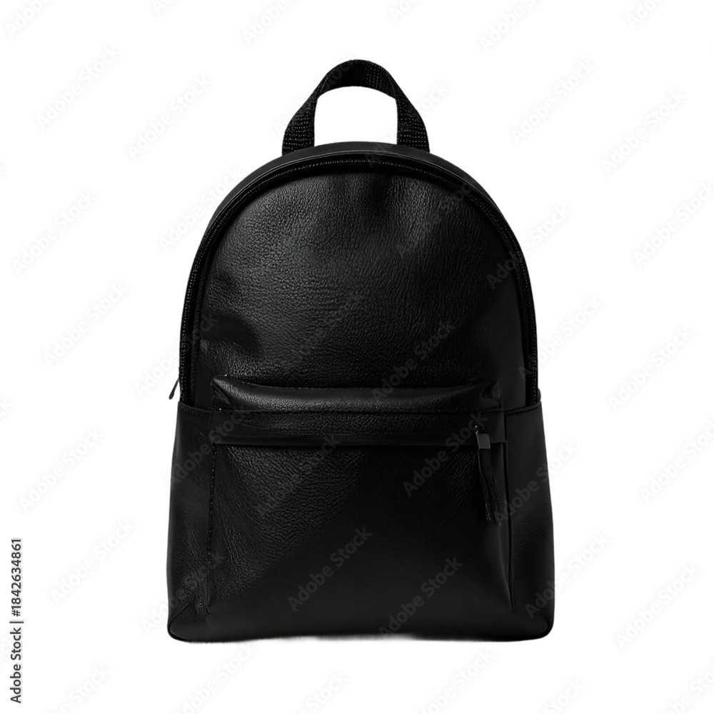 Fototapeta premium Black Backpack on white and transparent background