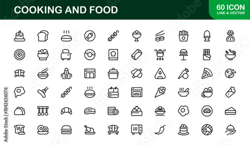 Culinary and Kitchen Essentials Line Icon Pack — Modern Minimal Vector Collection