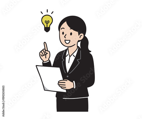 ビジネス アイデアがひらめく女性 02