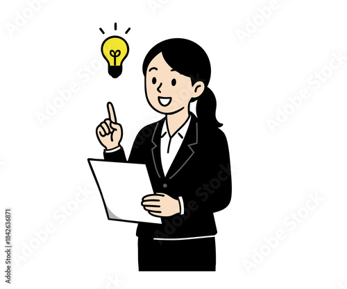 ビジネス アイデアがひらめく女性 02