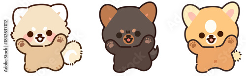 Принти на полотні set of cute pets illustration in your comfy house and kawaii puppy collection wi