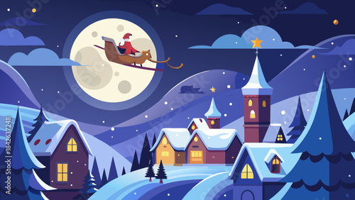 winter landscape with houses