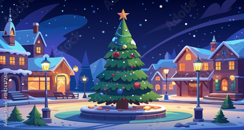 christmas tree in front of the house