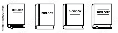 biology book line editable vector icon set. back to school outline icons.