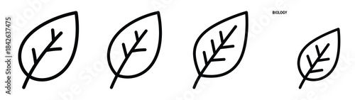 biology leaf line editable vector icon set. back to school outline icons.