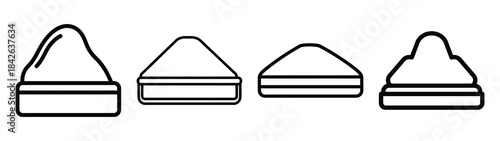 chalk line editable vector icon set. back to school outline icons.