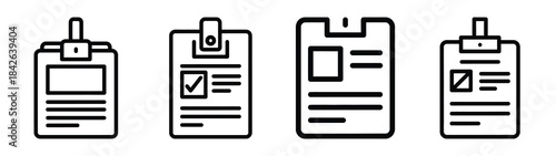 report card line editable vector icon set. back to school outline icons.