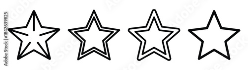 star line editable vector icon set. back to school outline icons.